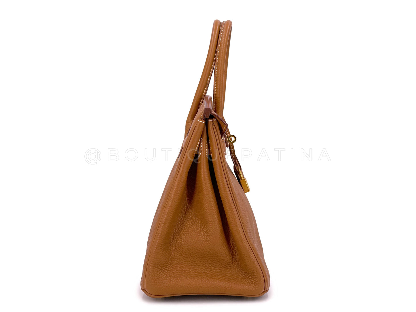 Pristine Hermes 30cm Birkin Caramel Gold Togo GHW Tote Bag