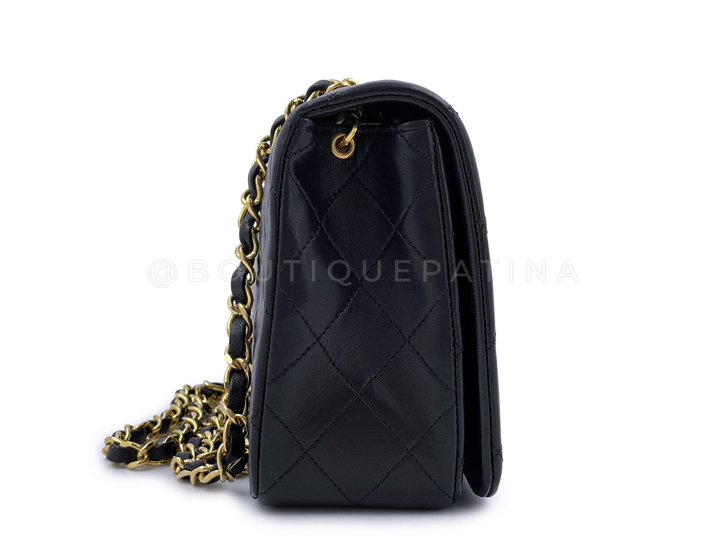 Chanel 1989 Vintage Black Lambskin Full Flap Bag 24k GHW