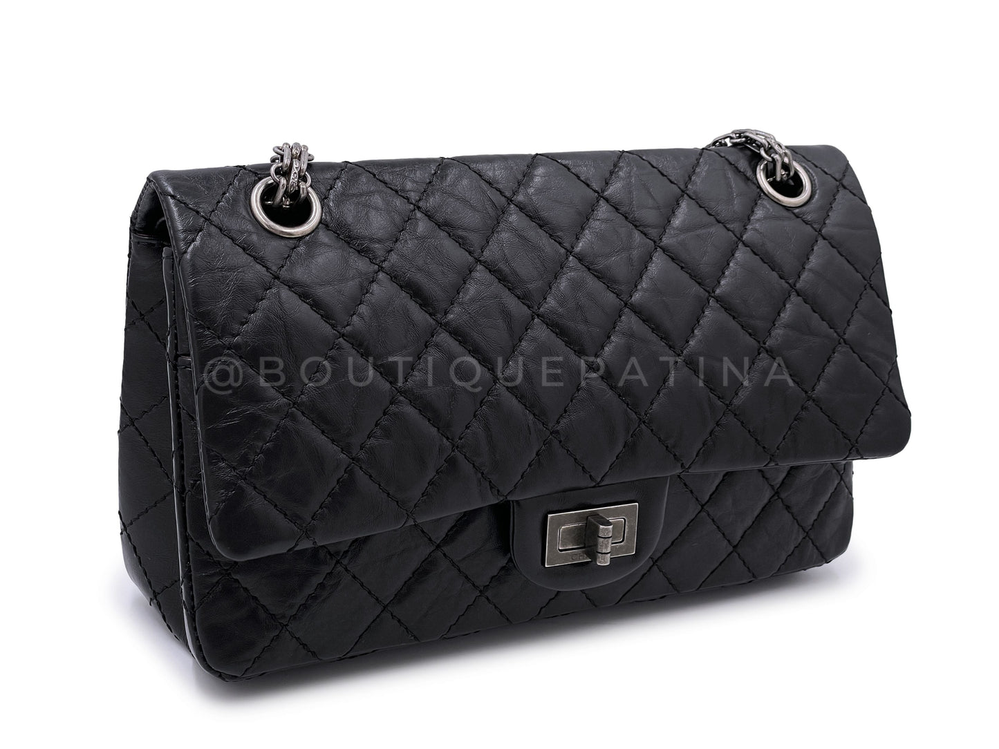 Chanel Black 2.55 Reissue Classic Double Flap Bag RHW 225