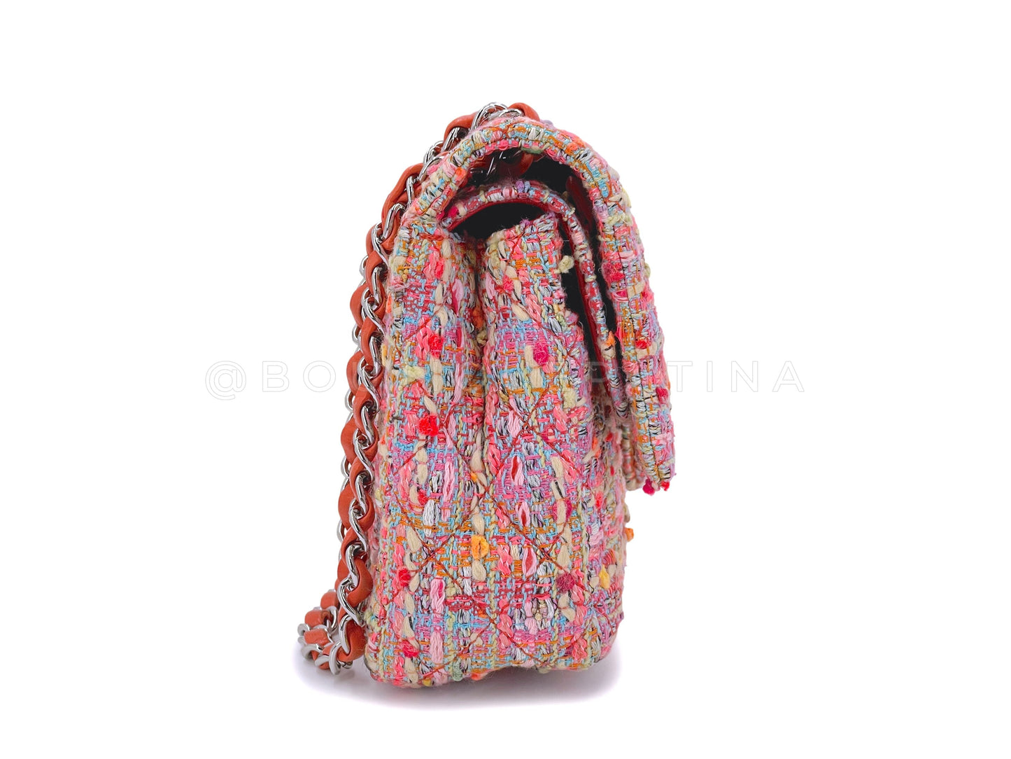 Chanel 2011 "Fruity Pebbles" Pink Tweed Medium Classic Double Flap Bag 24k GHW