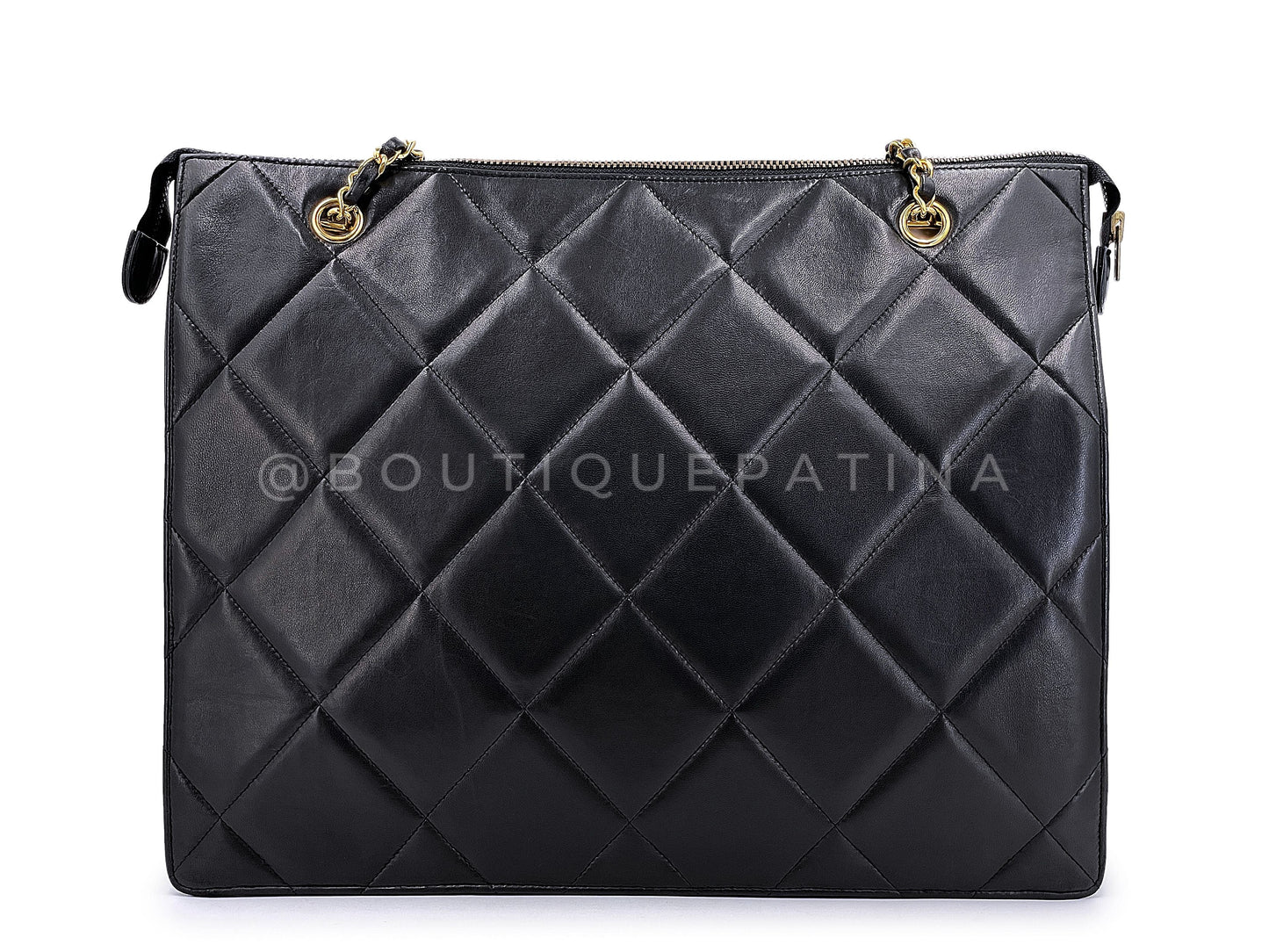 Rare Chanel Vintage Black Shopper Tote Bag Oversized CCs 24k GHW