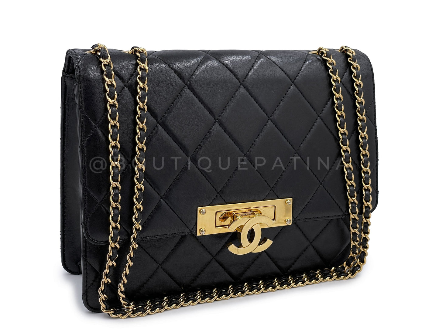 Chanel Black Lambskin Golden Class Flap Bag