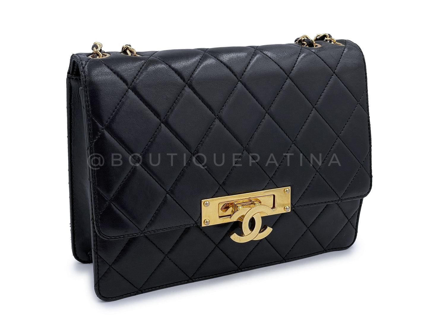 Chanel Black Lambskin Golden Class Flap Bag
