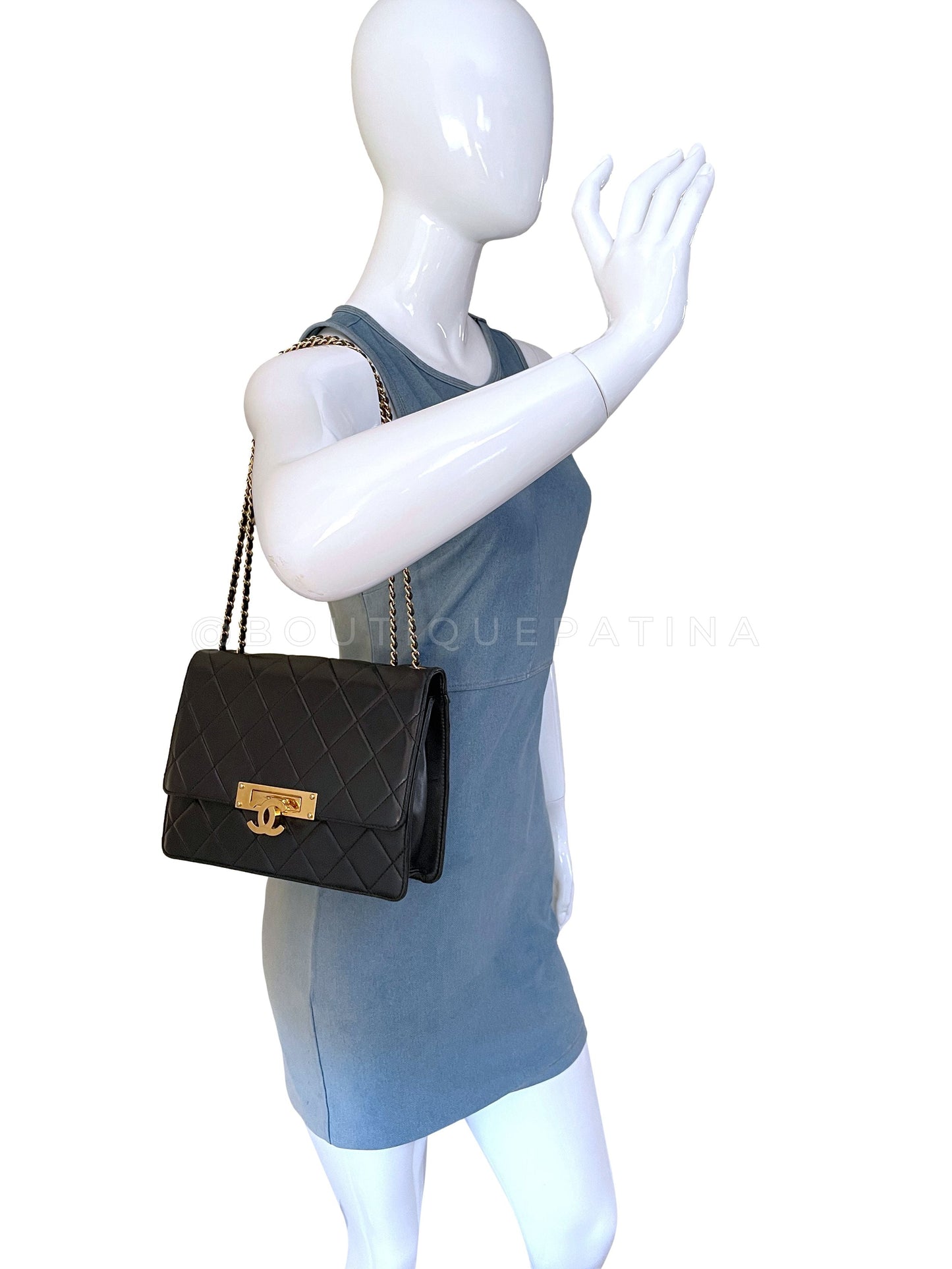 Chanel Black Lambskin Golden Class Flap Bag