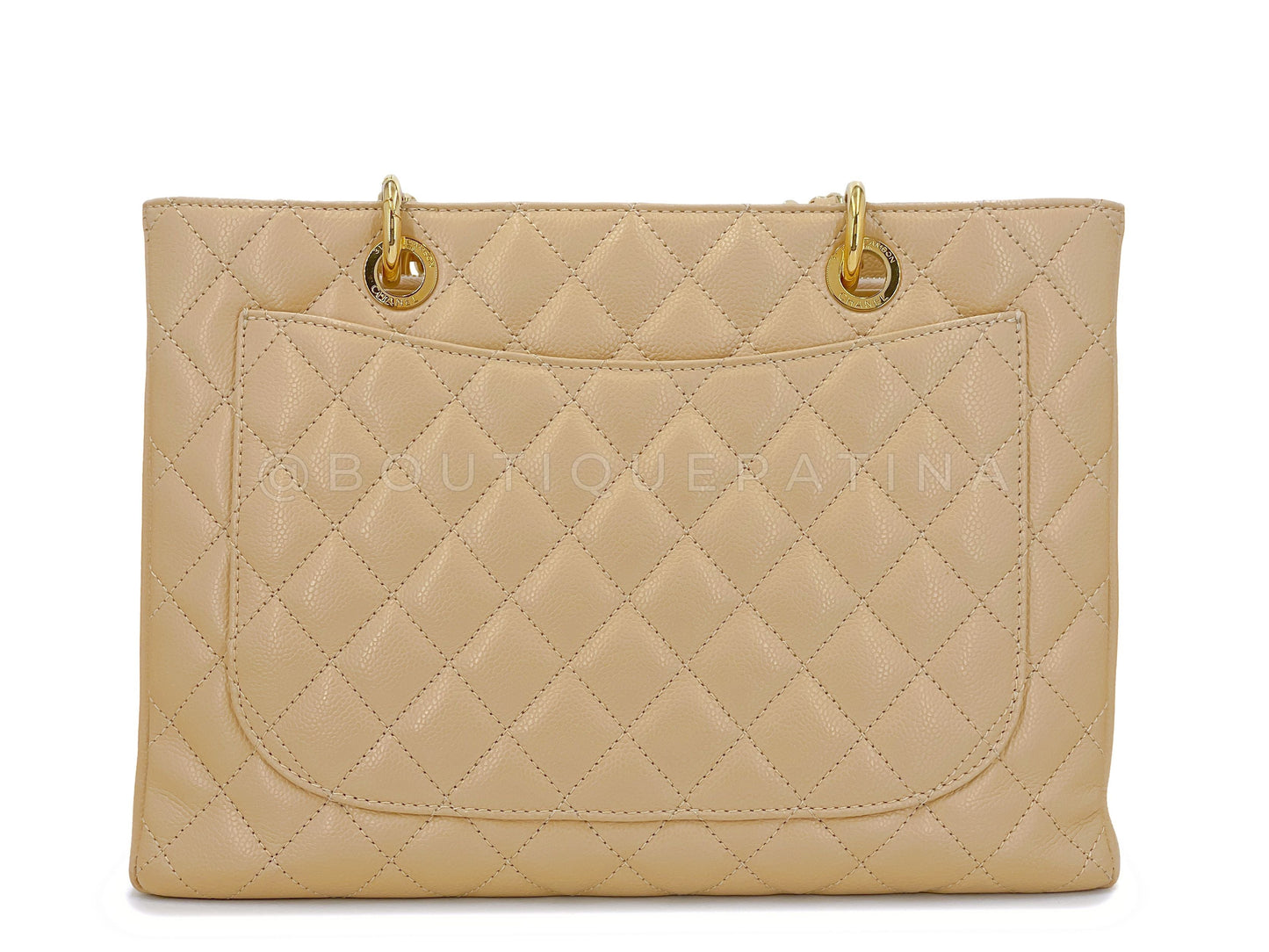 Pristine 2014 Chanel Beige Caviar Grand Shopper Tote GST Bag GHW