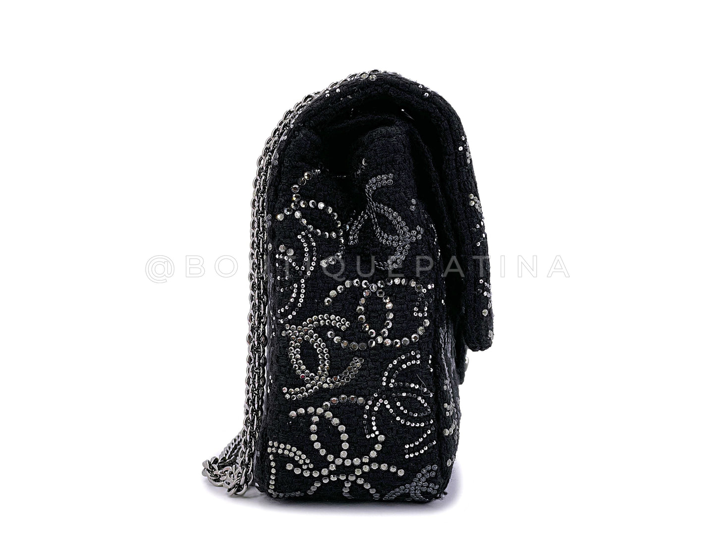 Chanel Paris-Shanghai Studded CC Flap Bag 2010 Black Medium Classic Pudong RIE