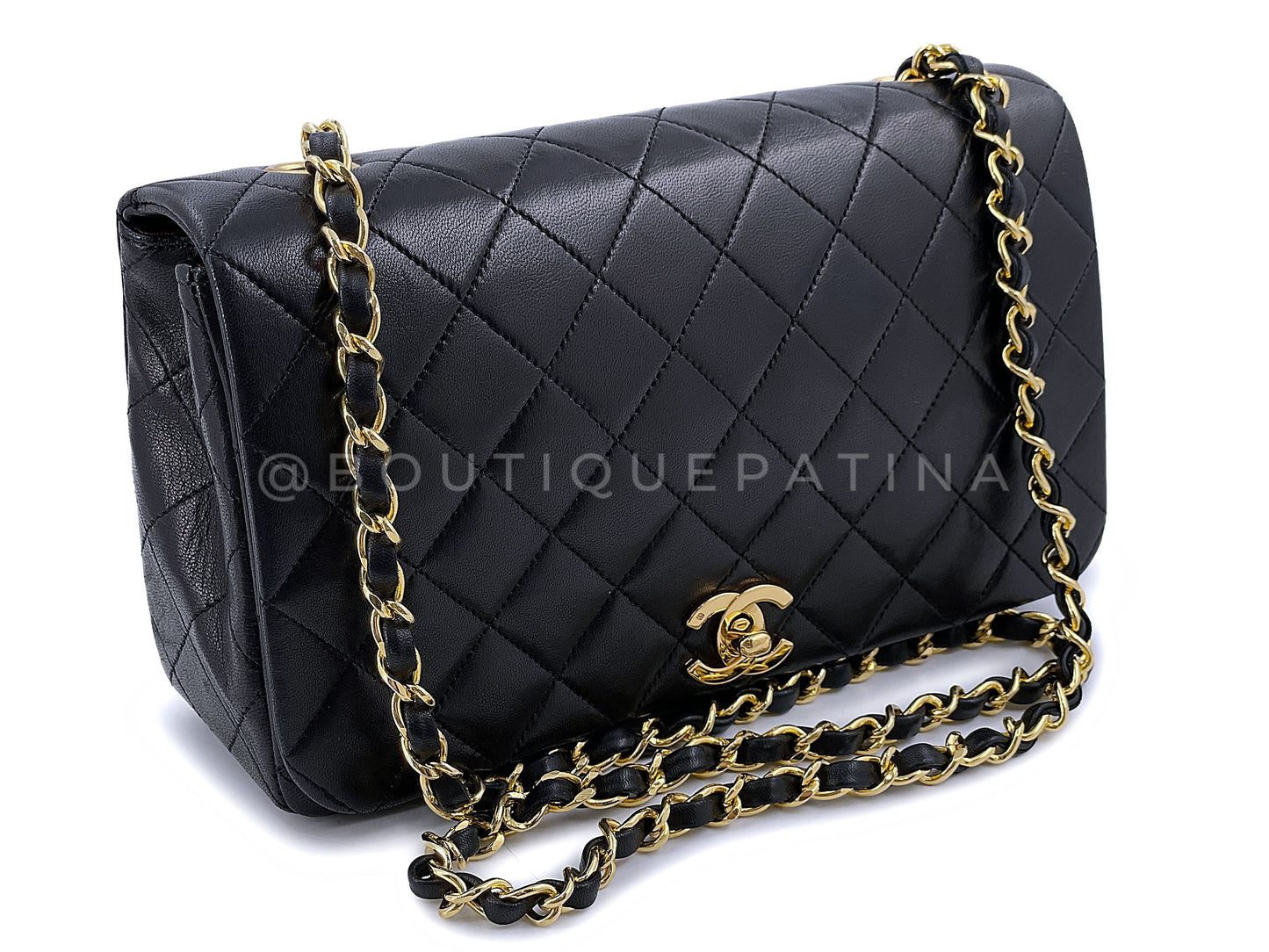 Chanel 1989 Vintage Black Timeless Quilted Full Flap Bag 24k GHW