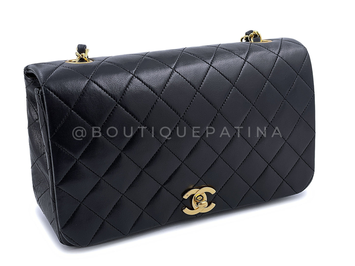 Chanel 1989 Vintage Black Timeless Quilted Full Flap Bag 24k GHW