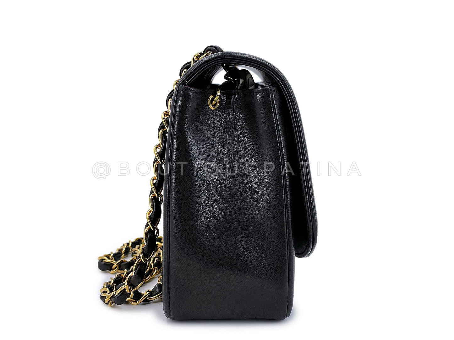 Chanel 1994 Vintage Medium Diana Flap Bag Black Lambskin 24k GHW