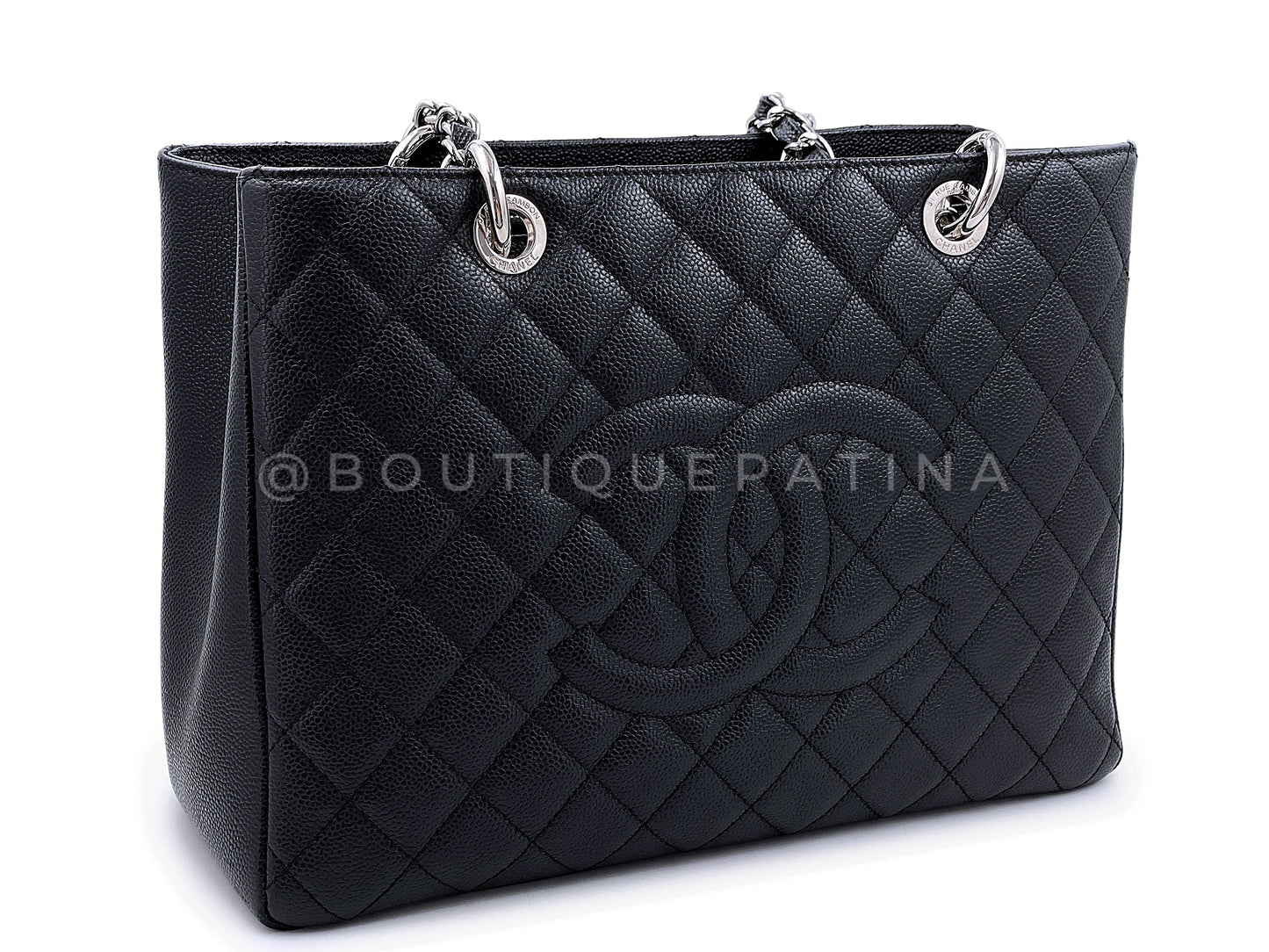 Chanel Caviar GST Grand Shopper Tote Bag Black SHW