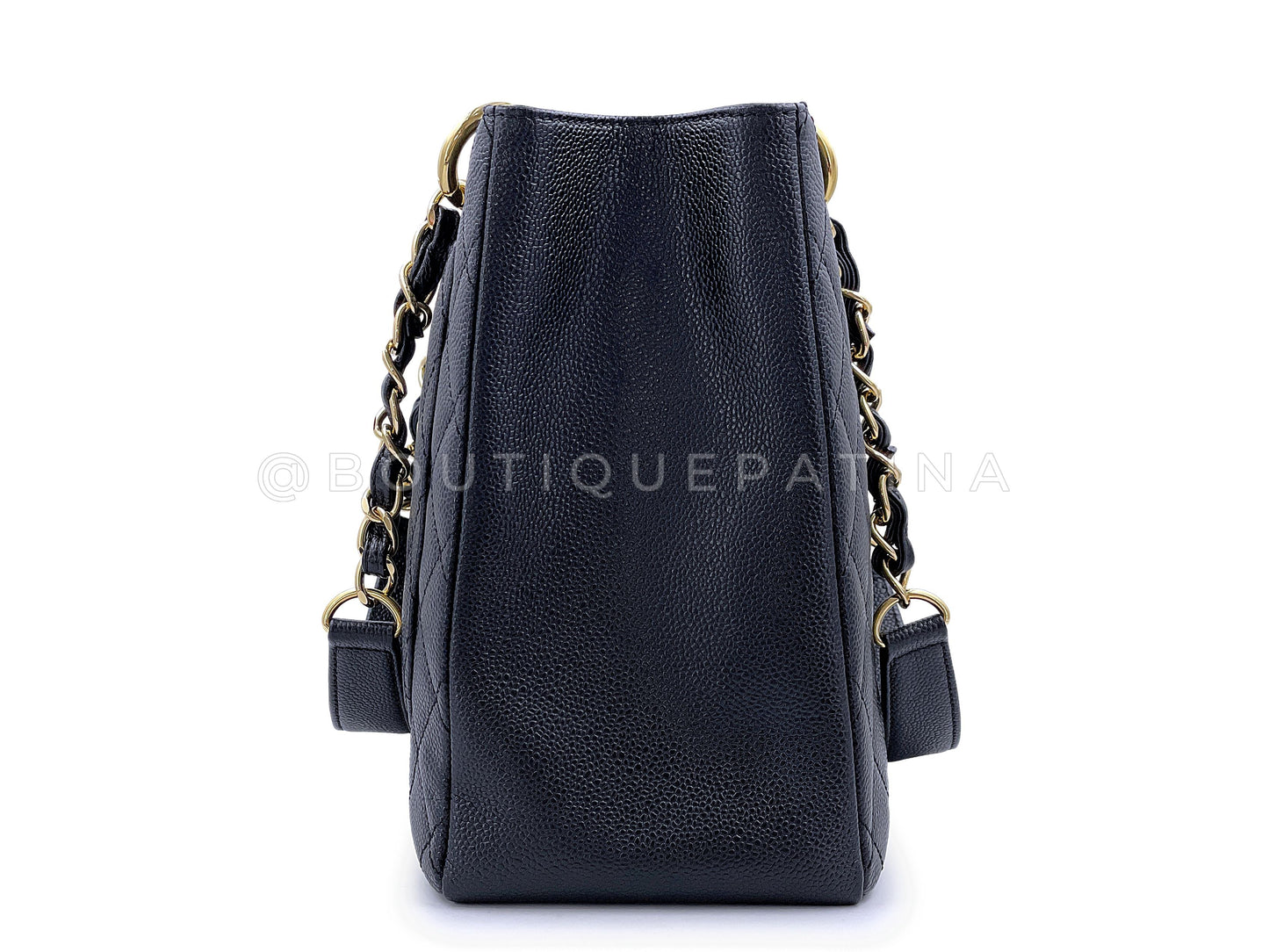 Pristine Chanel 2013 Black Caviar Grand Shopper Tote GST Bag GHW