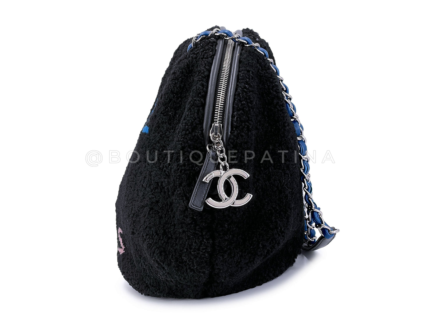 Rare Chanel Large Deauville Shearling Camera Tote Bag SHW