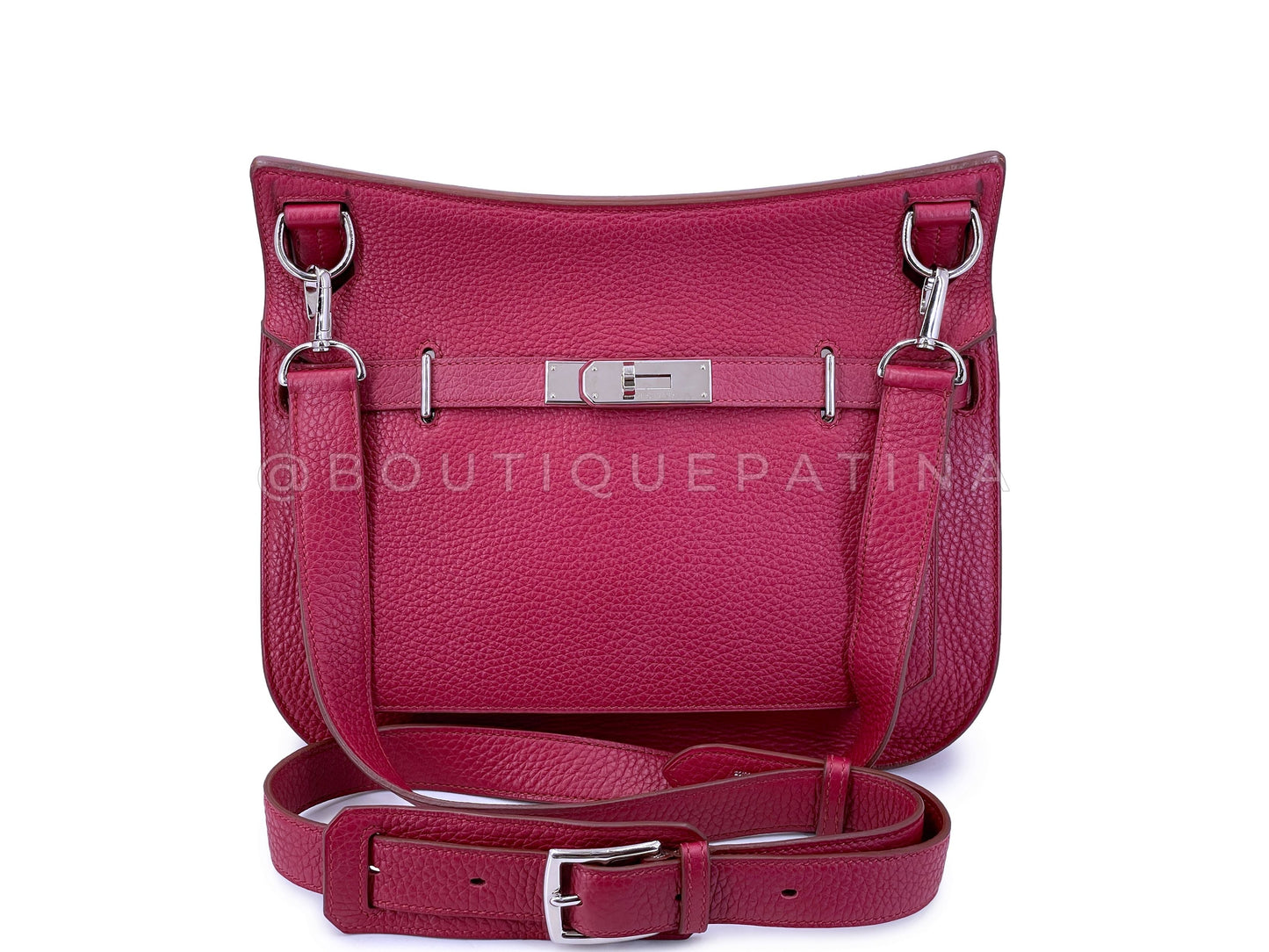 Hermes Tosca Red Jypsiere II 31cm Crossbody Messenger Bag PHW Clemence