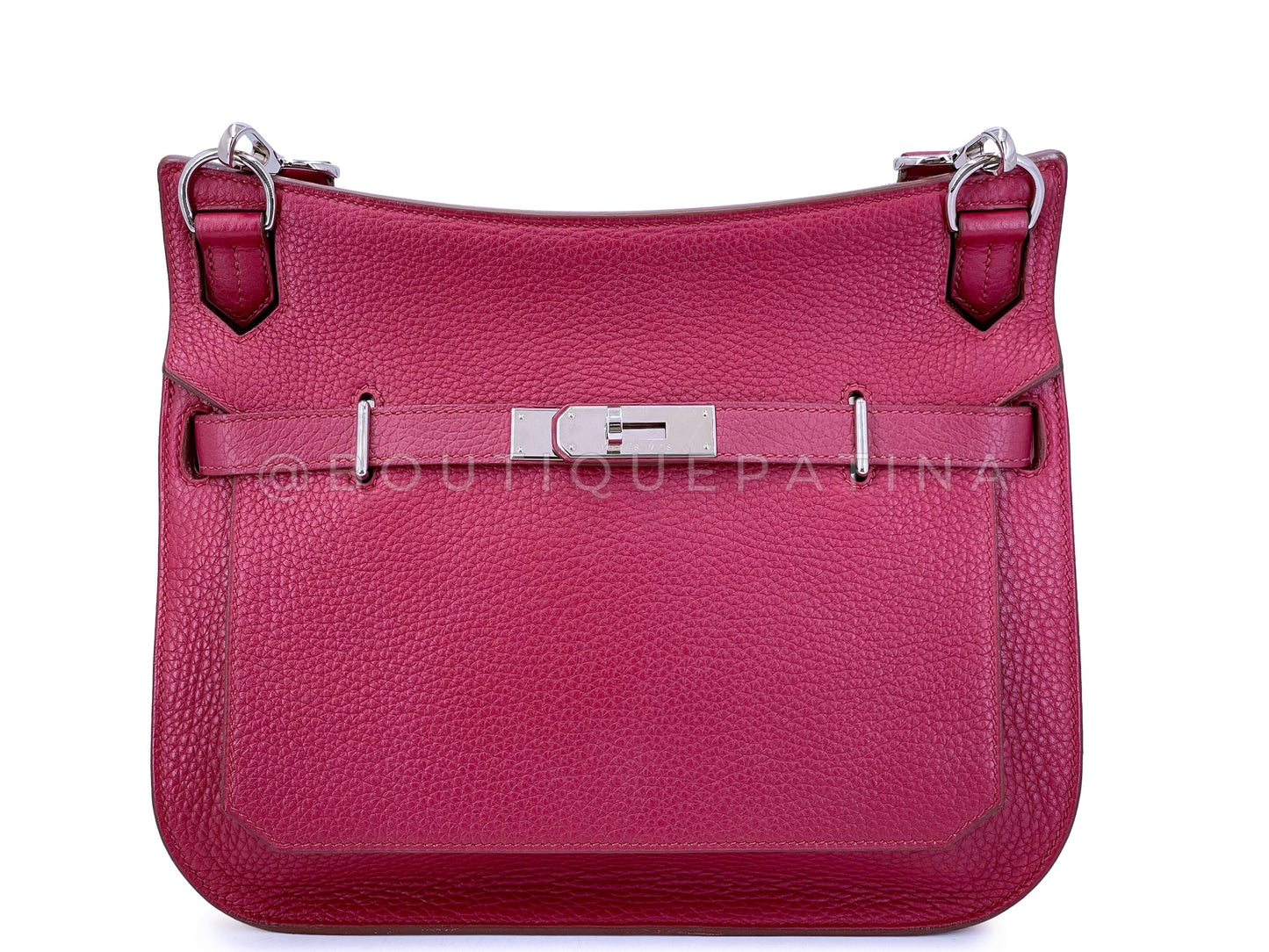 Hermes Tosca Red Jypsiere II 31cm Crossbody Messenger Bag PHW Clemence