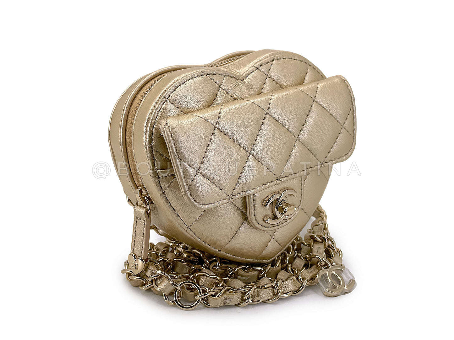 Pristine Chanel CC In Love Gold Heart Belt Bag GHW 5U0