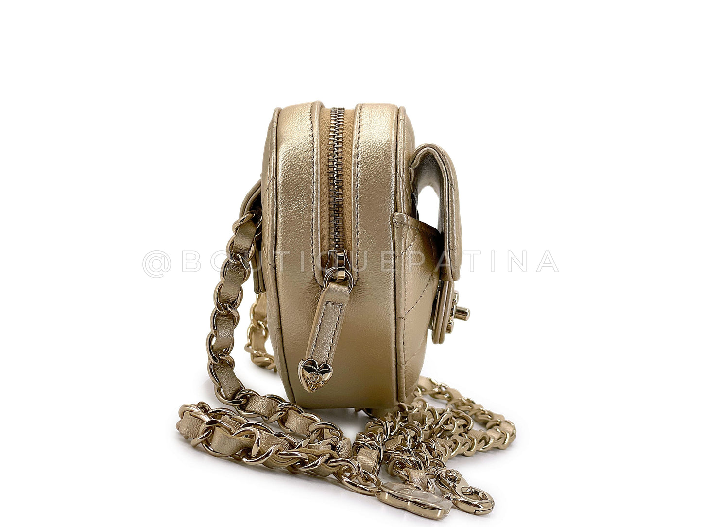 Pristine Chanel CC In Love Gold Heart Belt Bag GHW 5U0