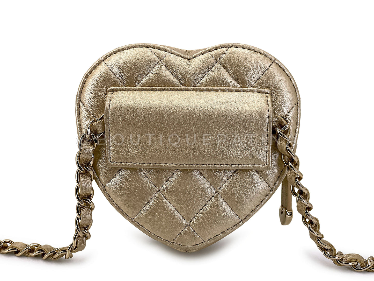 Pristine Chanel CC In Love Gold Heart Belt Bag GHW 5U0