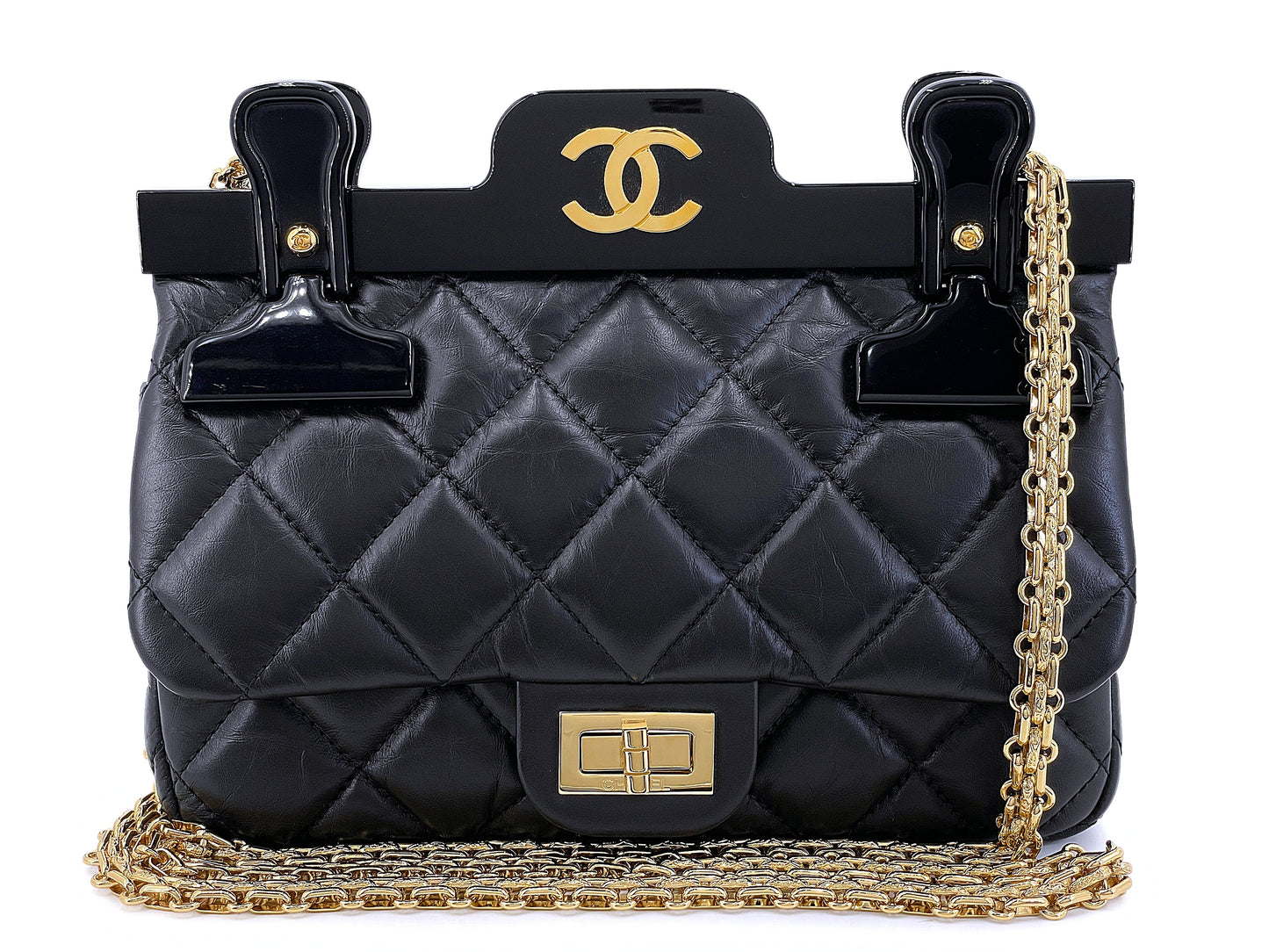 Rare Chanel 2016 Reissue "Hanger" Mini Flap Bag GHW