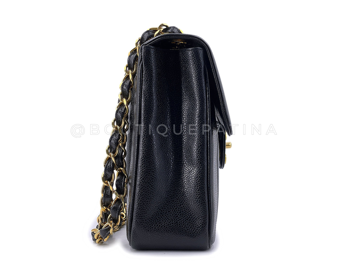 Chanel Vintage Black Caviar Mademoiselle Jumbo Classic Flap Bag 24k GHW