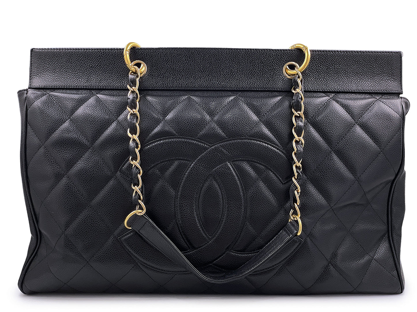 Chanel Vintage Black Caviar Weekender XXL GST Travel Tote Bag 501