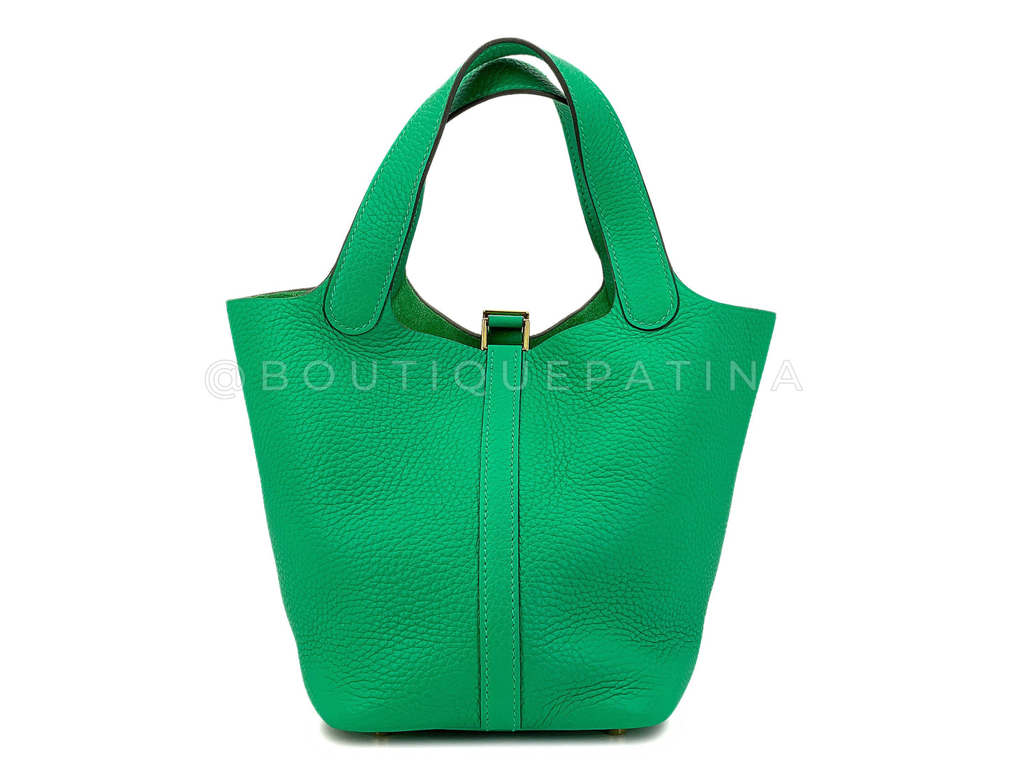 Hermes Green Picotin Lock 18 PM Bambou Bamboo Bag 24k GHW Gold