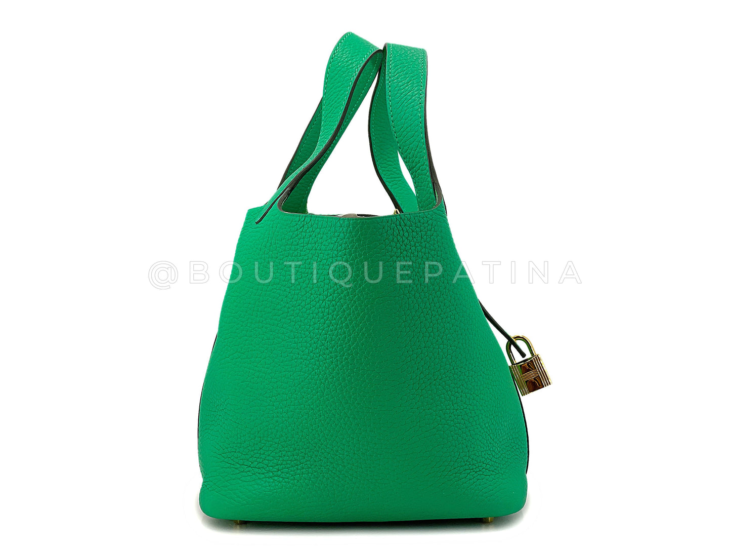 Hermes Green Picotin Lock 18 PM Bambou Bamboo Bag 24k GHW Gold