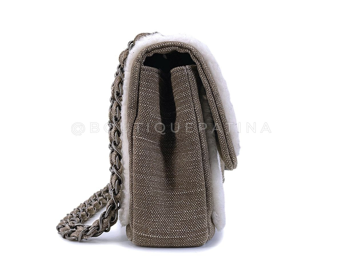 Chanel 2014 Paris Dallas Métiers d'Art Ivory Shearling Medium Flap Bag w Star