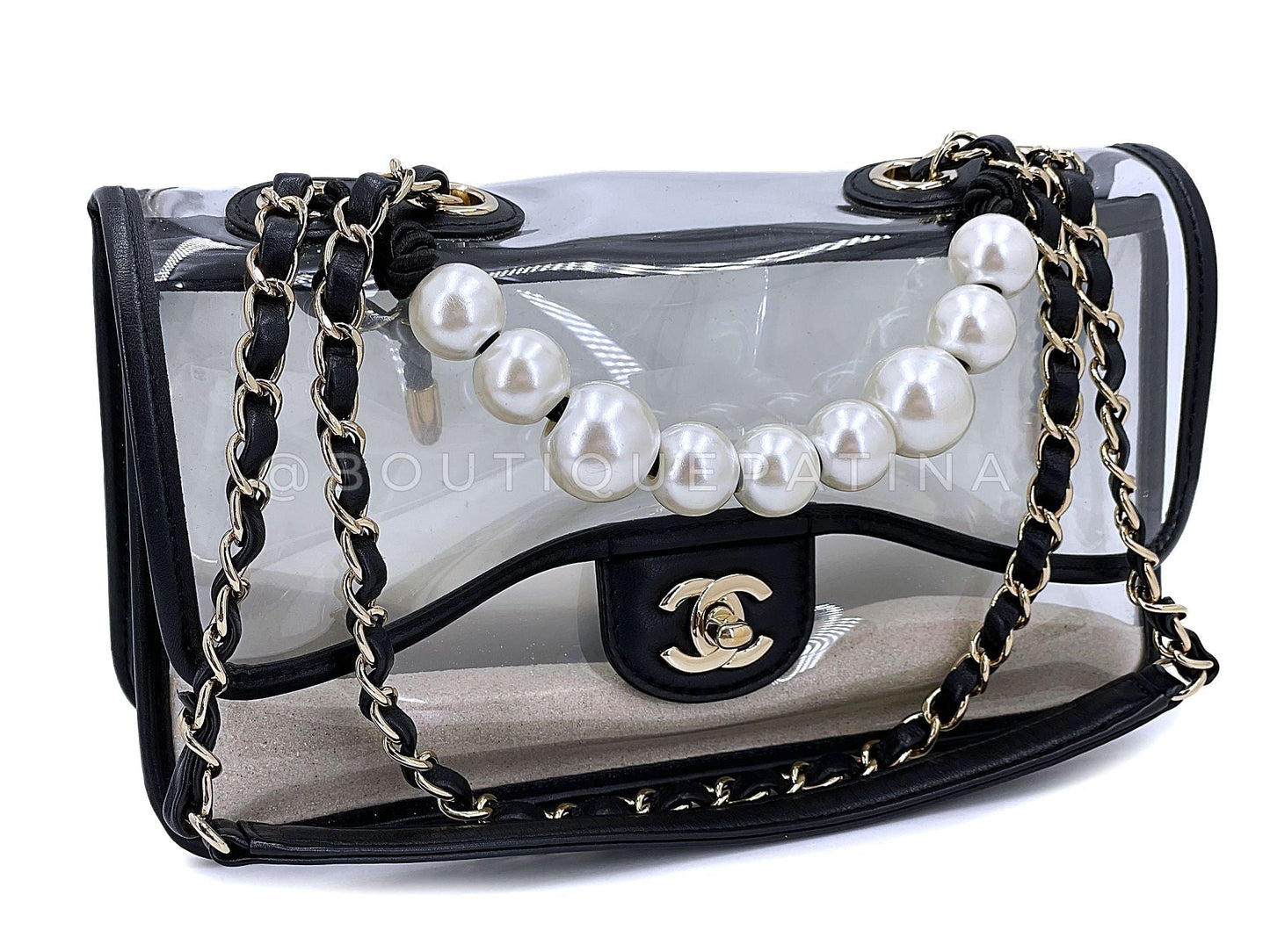 Chanel Sand by the Sea Pearl and PVC Flap Bag 8T4