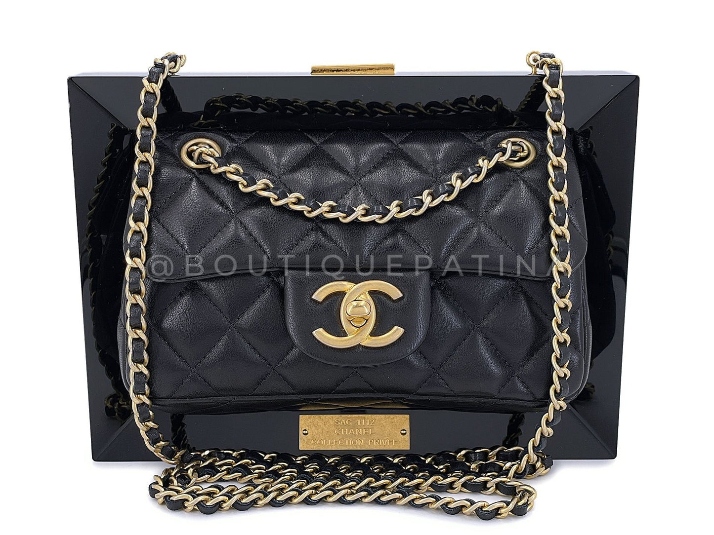 Chanel 2014 "Collection Privée" Framed Mini Flap Minaudière Clutch Bag