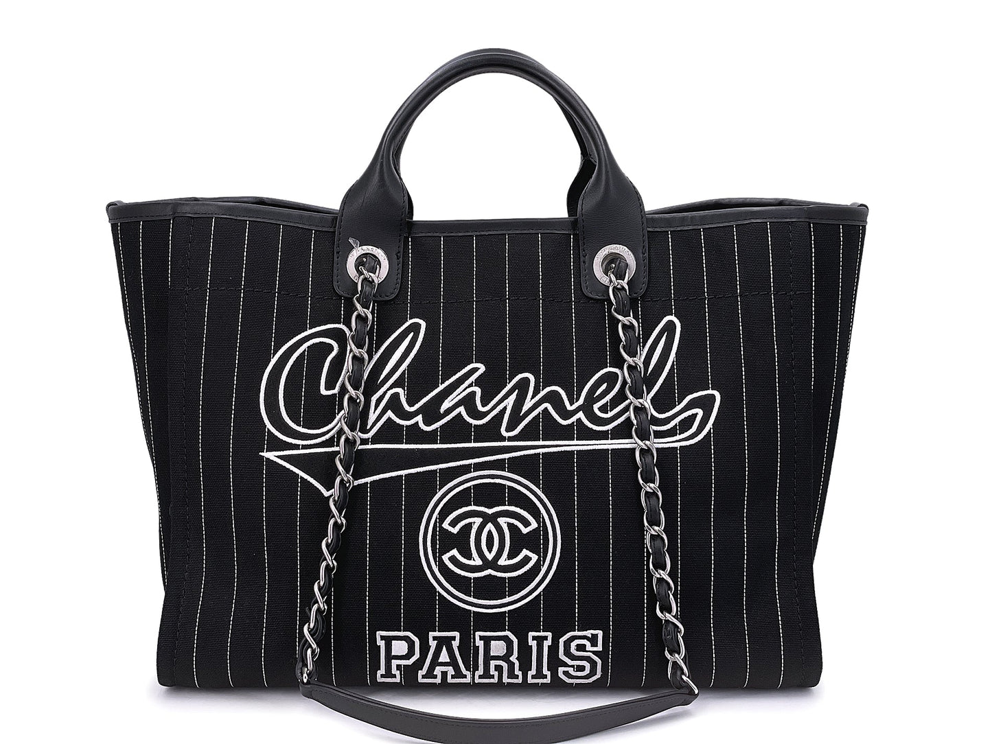 Rare Chanel Baseball Jersey Deauville Tote Bag