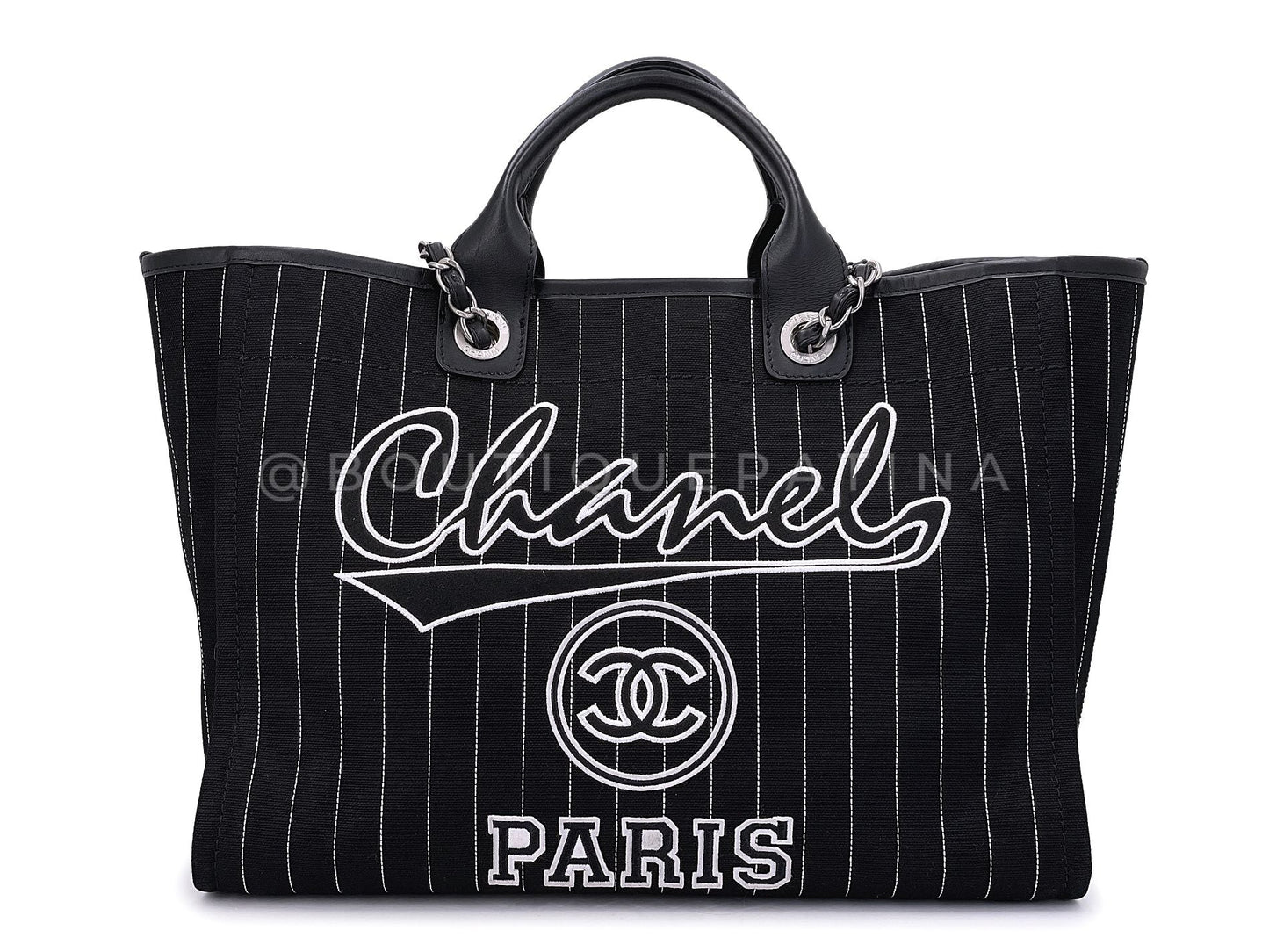 Rare Chanel Baseball Jersey Deauville Tote Bag