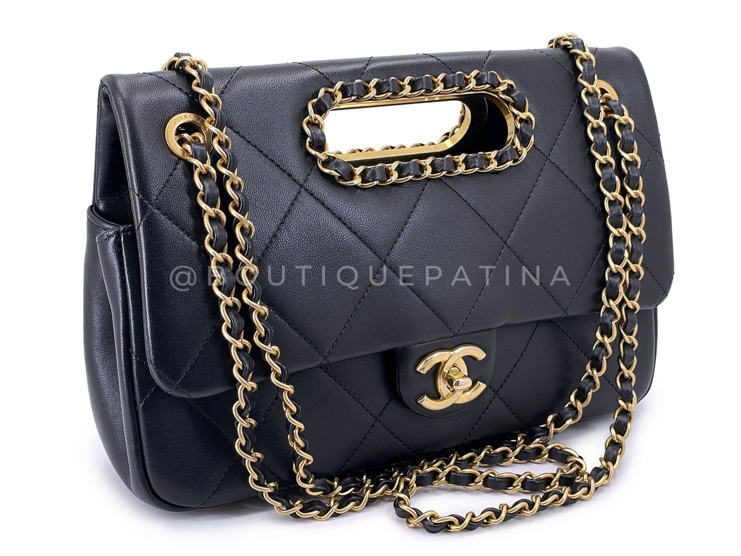 Chanel Black Chain Handle A Real Catch Flap Bag GHW 4LY
