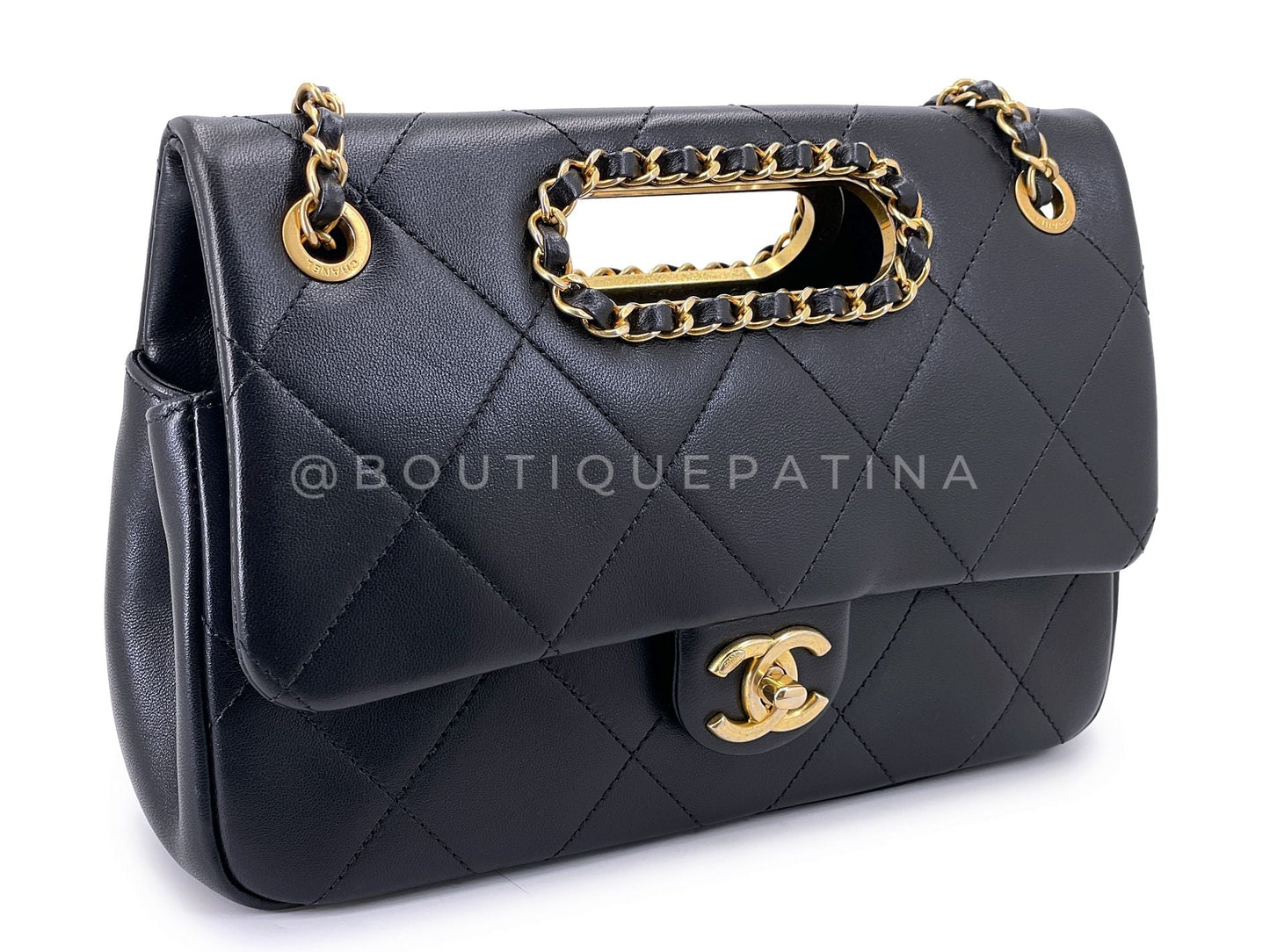 Chanel Black Chain Handle A Real Catch Flap Bag GHW 4LY