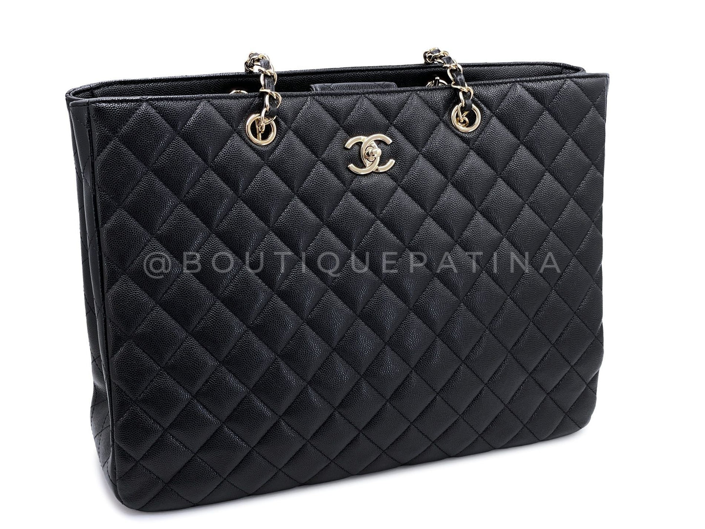 Chanel Black Caviar Timeless Classic Grand Shopper Tote Bag GHW 0JD