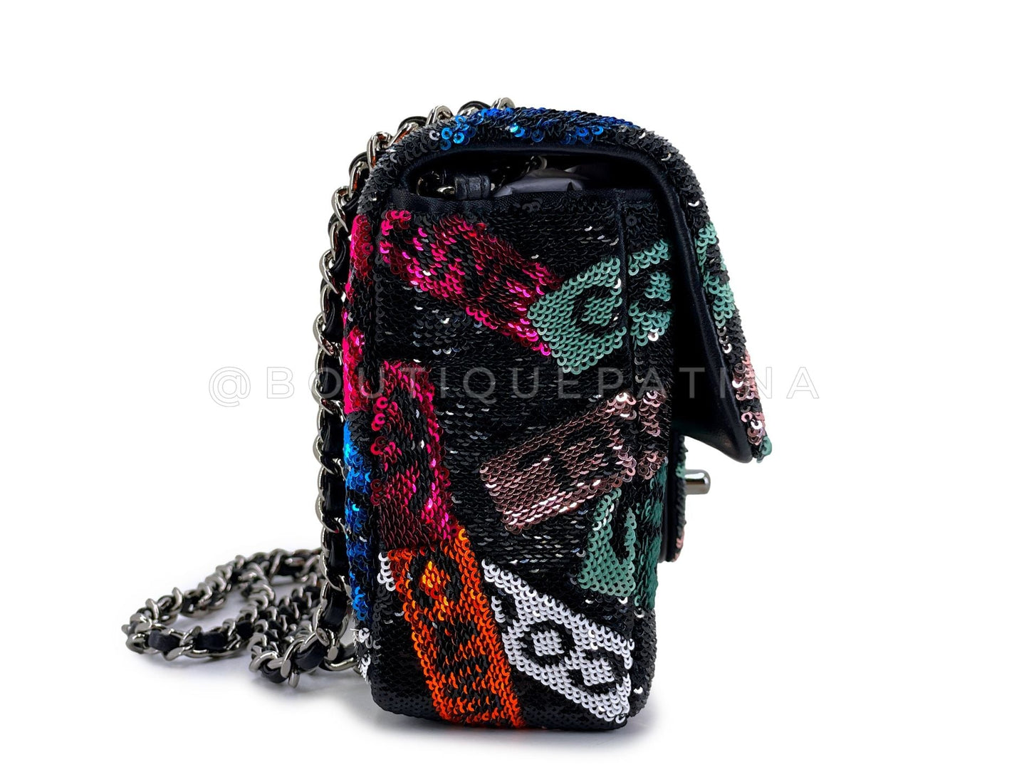 Chanel Rainbow Glitter-Sequin Mini Flap Bag 24C Multicolor Rectangular RHW JLR