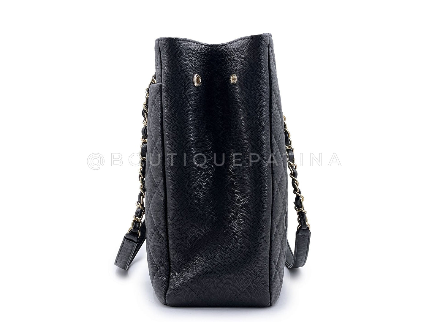 Chanel Black Caviar Timeless Clasp Shopper Tote Bag GHW 0JD