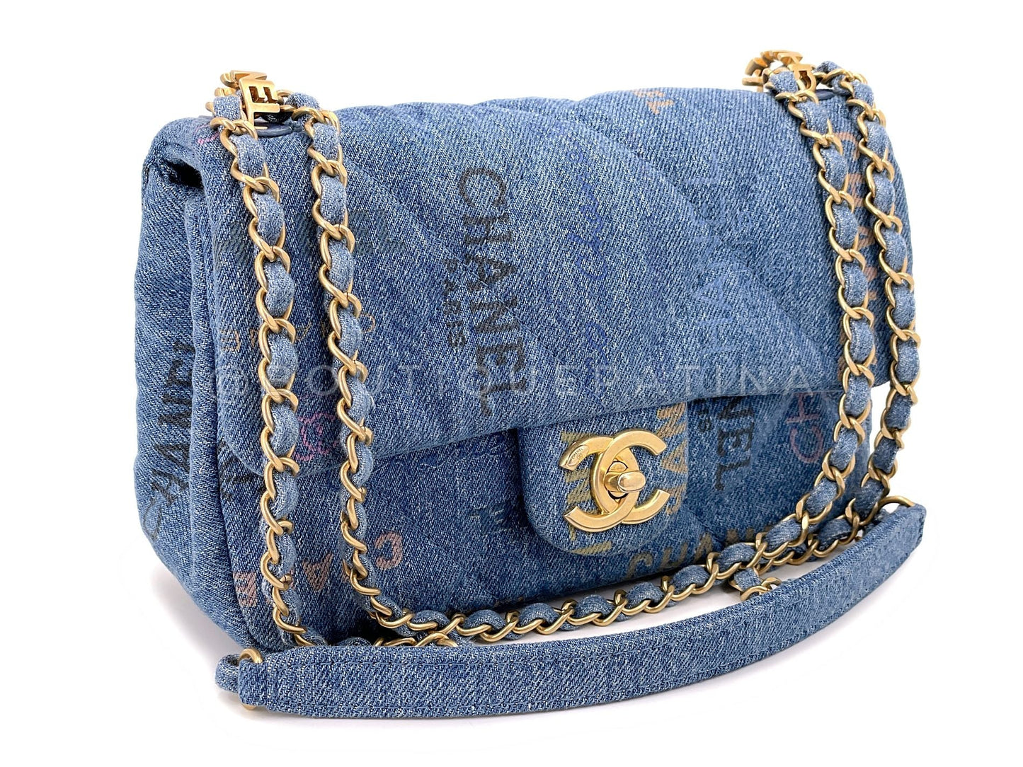 Chanel Blue Denim Mood Rectangular Mini Flap Bag GHW 00Q