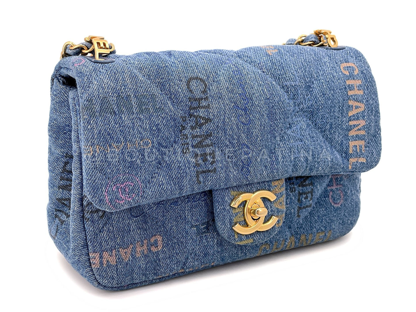 Chanel Blue Denim Mood Rectangular Mini Flap Bag GHW 00Q