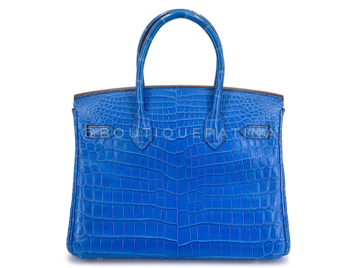 1 of 7 Hermès Blue Mykonos Matte Niloticus Crocodile Birkin 30 Tote Bag PHW MEW