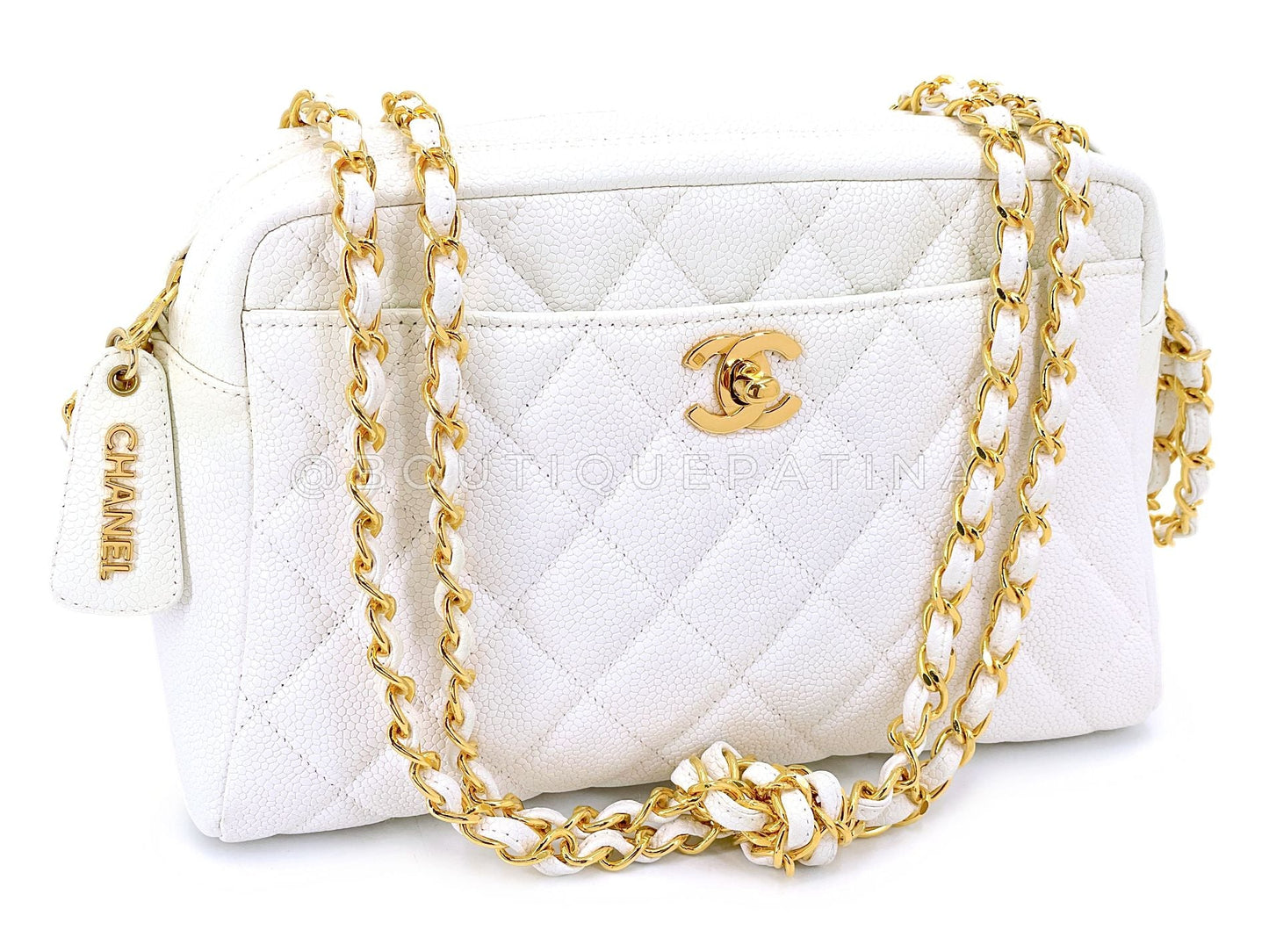 Chanel 1996 Vintage Caviar Classic Camera Case Bag CC Clasp 24k GHW ZYX