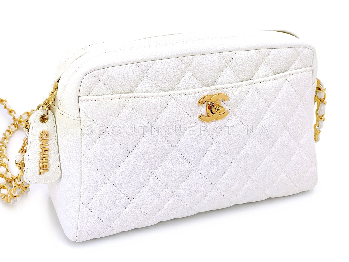 Chanel 1996 Vintage Caviar Classic Camera Case Bag CC Clasp 24k GHW ZYX