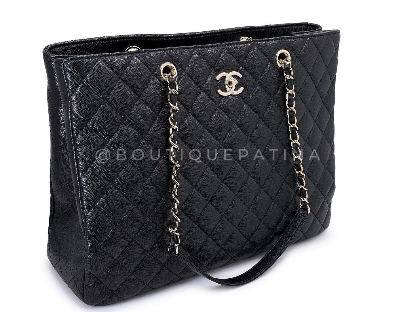 Chanel Black Caviar Timeless Classic Grand Shopper Tote Bag GHW 0JD
