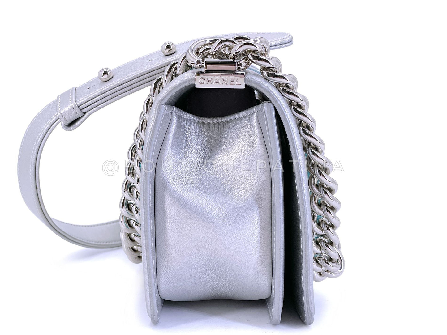 Chanel 18S Turquoise Mermaid Iridescent Water Boy Flap Bag Small 5N0