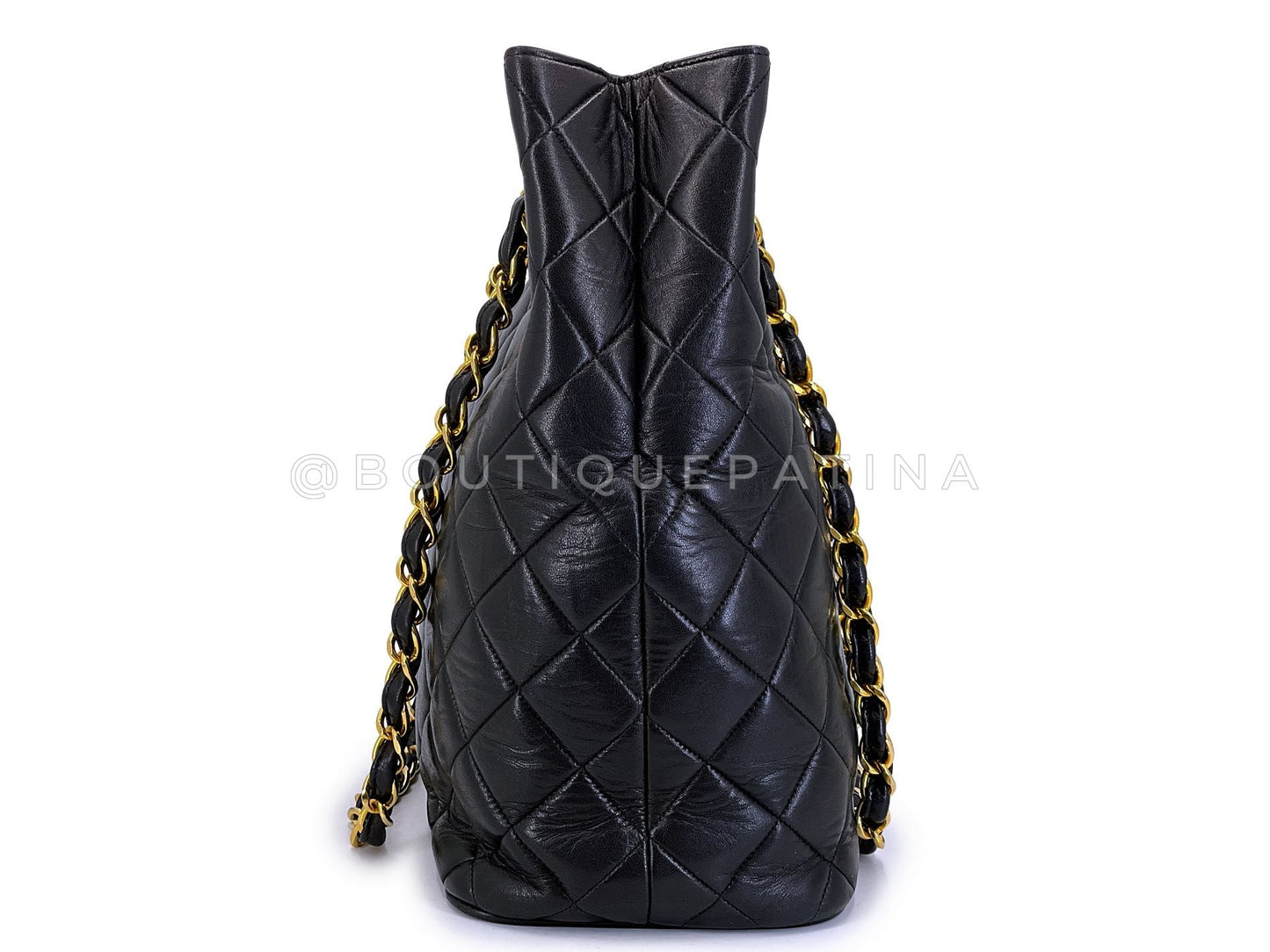 Chanel Vintage Black Soft Oversized CC Vertical Tote Bag 24k GHW Lambskin K2W