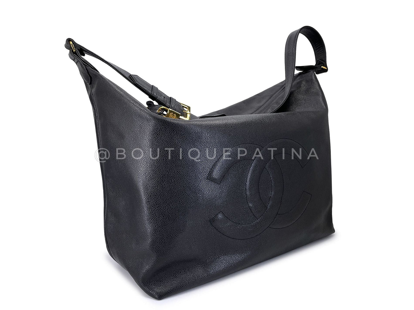Chanel 1994 XL Vintage Caviar Timeless Hobo Tote Bag 24k GHW H09