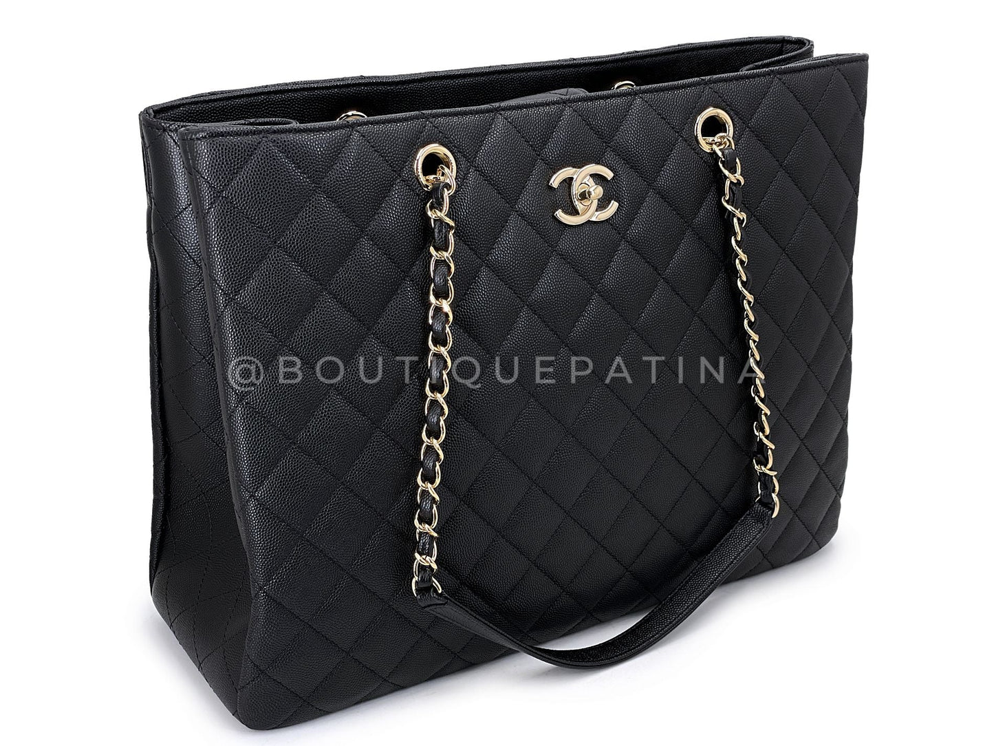 Chanel Black Caviar Timeless Classic Grand Shopper Tote Bag GHW 0JD