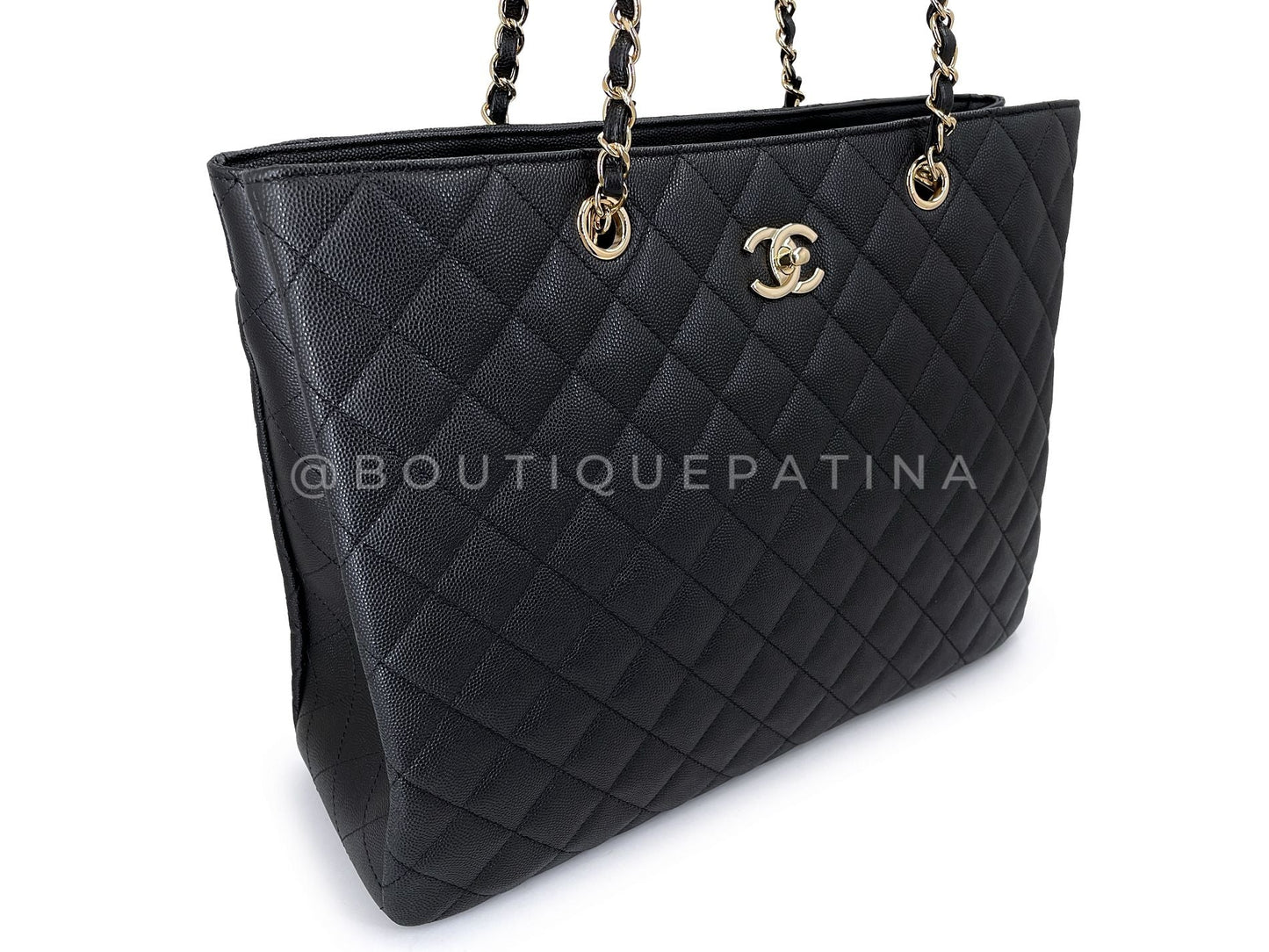 Chanel Black Caviar Timeless Classic Grand Shopper Tote Bag GHW 0JD