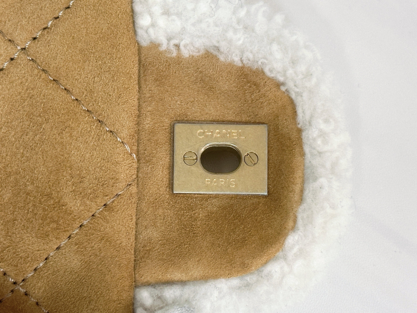 Chanel Medium Shearling Coco Neige Flap holo card 264