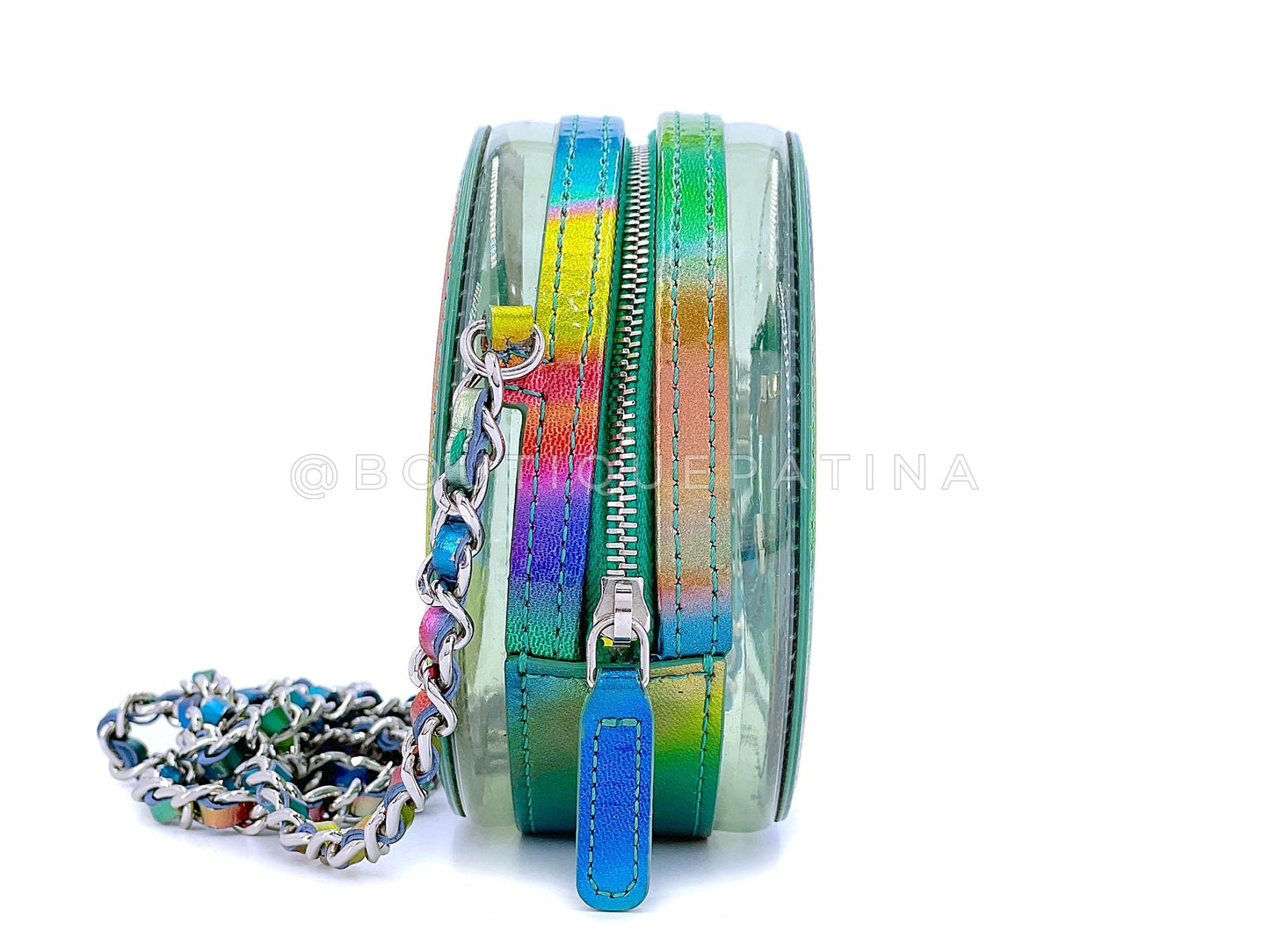 Chanel 20C Round Filigree Clutch Rainbow Crossbody Bag SHW PD6