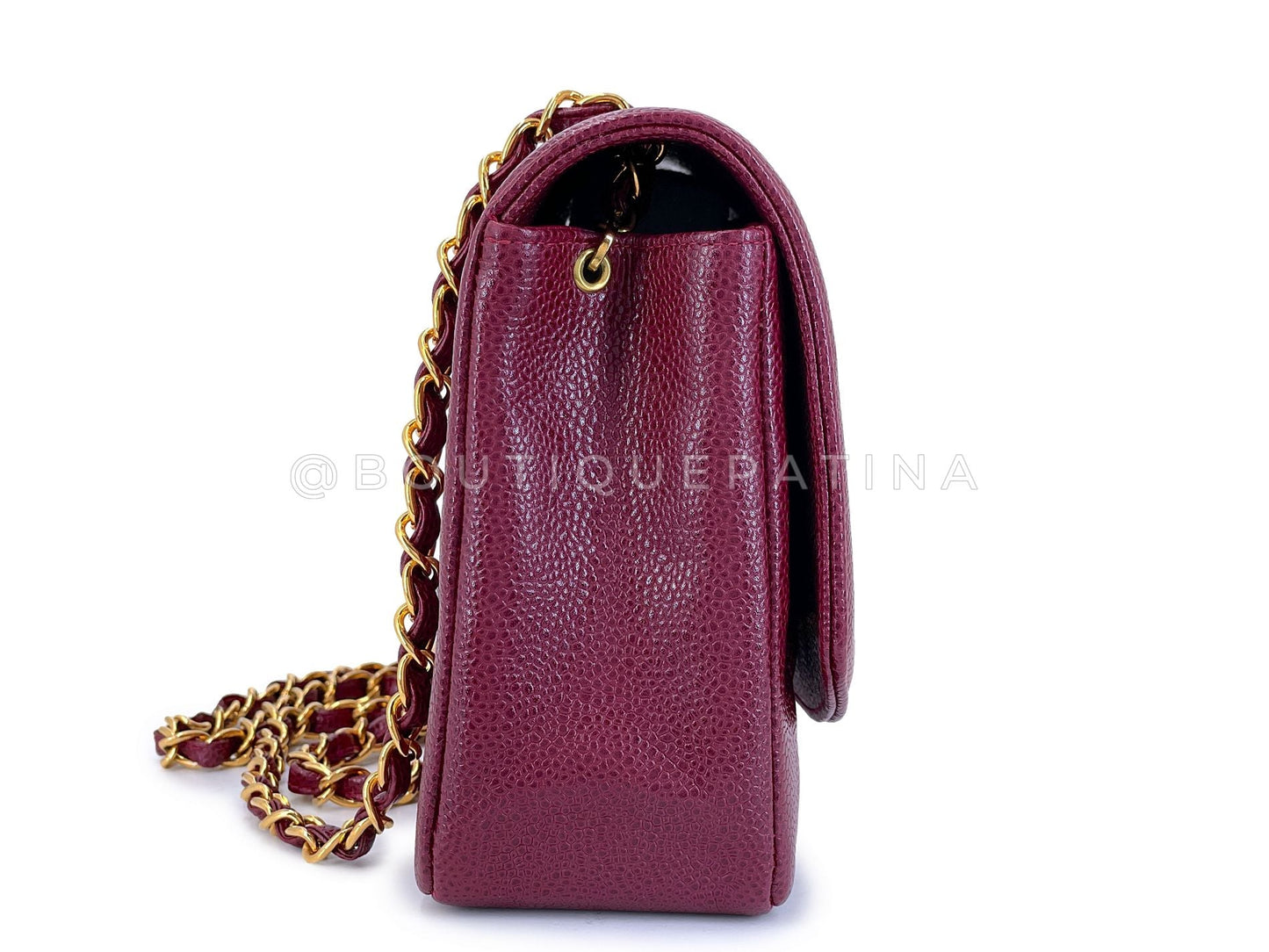 Chanel Vintage 1993 Burgundy Wine Red Caviar Medium Diana Flap Bag 24k GHW XH2
